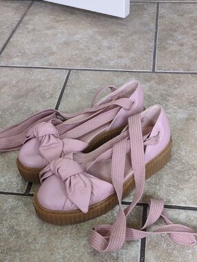 Women’s Fenty By Puma Pink Bow Platform Ballet Flats